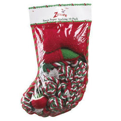 Zanies Santa's Super Stocking Dog Toys 10pk